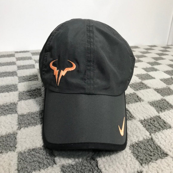 Nike Rafa Nadal Featherlight Dri FIT Gray Tennis Hat Cap Adjustable Men - Picture 1 of 7